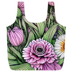 Sumptuous Watercolor Flowers Full Print Recycle Bag (xl) by GardenOfOphir