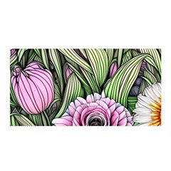 Sumptuous Watercolor Flowers Satin Wrap 35  X 70  by GardenOfOphir