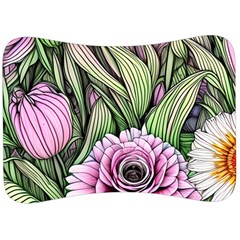 Sumptuous Watercolor Flowers Velour Seat Head Rest Cushion by GardenOfOphir