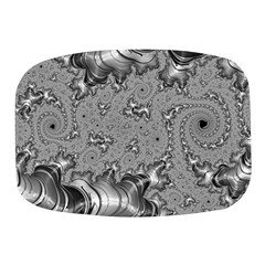 Fractal Background Pattern Texture Abstract Design Silver Mini Square Pill Box by Ravend