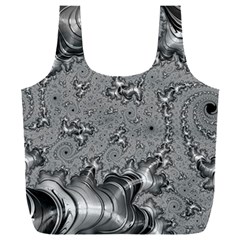 Fractal Background Pattern Texture Abstract Design Silver Full Print Recycle Bag (xxl) by Ravend