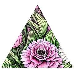 Sumptuous Watercolor Flowers Wooden Puzzle Triangle by GardenOfOphir