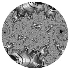 Fractal Background Pattern Texture Abstract Design Silver Round Trivet by Ravend