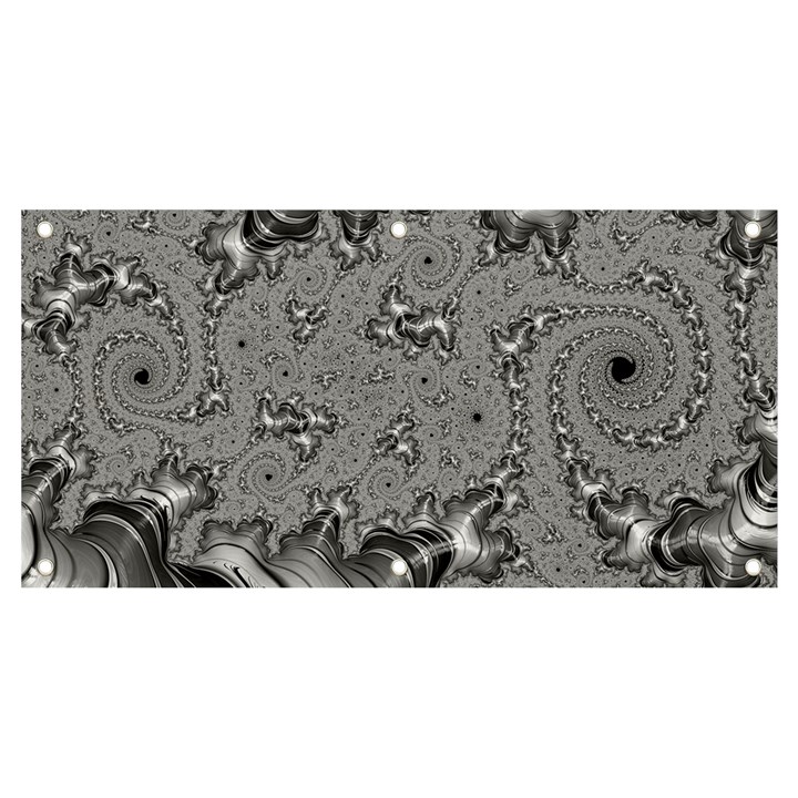 Fractal Background Pattern Texture Abstract Design Silver Banner and Sign 4  x 2 