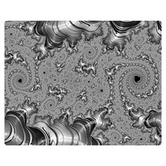 Fractal Background Pattern Texture Abstract Design Silver One Side Premium Plush Fleece Blanket (medium) by Ravend