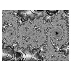 Fractal Background Pattern Texture Abstract Design Silver One Side Premium Plush Fleece Blanket (extra Small) by Ravend