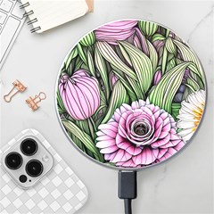 Sumptuous Watercolor Flowers Wireless Fast Charger(white) by GardenOfOphir