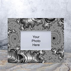 Fractal Background Pattern Texture Abstract Design Silver White Tabletop Photo Frame 4 x6  by Ravend