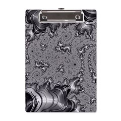 Fractal Background Pattern Texture Abstract Design Silver A5 Acrylic Clipboard by Ravend