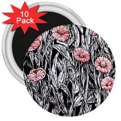 Luxurious Watercolor Flowers 3  Magnets (10 Pack)  by GardenOfOphir