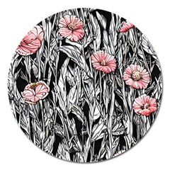 Luxurious Watercolor Flowers Magnet 5  (round) by GardenOfOphir