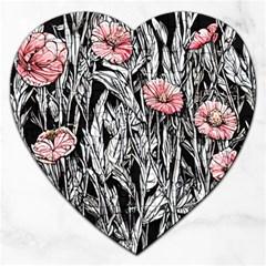 Luxurious Watercolor Flowers Jigsaw Puzzle (heart) by GardenOfOphir