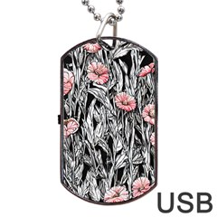 Luxurious Watercolor Flowers Dog Tag Usb Flash (one Side) by GardenOfOphir