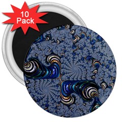 Fractal Background Pattern Texture Abstract Design Pattern 3  Magnets (10 Pack)  by Ravend