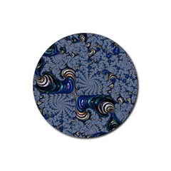 Fractal Background Pattern Texture Abstract Design Pattern Rubber Round Coaster (4 Pack) by Ravend