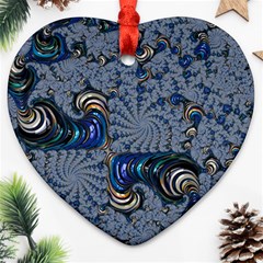 Fractal Background Pattern Texture Abstract Design Pattern Heart Ornament (two Sides)