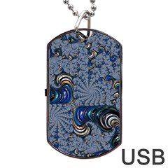 Fractal Background Pattern Texture Abstract Design Pattern Dog Tag Usb Flash (one Side) by Ravend