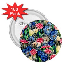 Exquisite Watercolor Flowers 2 25  Buttons (100 Pack)  by GardenOfOphir