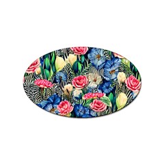 Exquisite Watercolor Flowers Sticker Oval (10 pack)