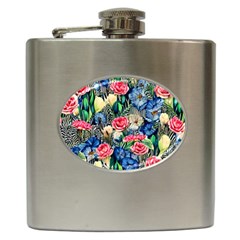 Exquisite Watercolor Flowers Hip Flask (6 oz)