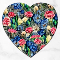 Exquisite Watercolor Flowers Jigsaw Puzzle (Heart)