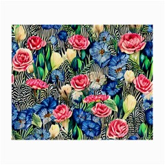 Exquisite Watercolor Flowers Small Glasses Cloth