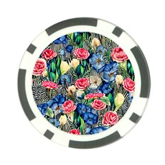 Exquisite Watercolor Flowers Poker Chip Card Guard