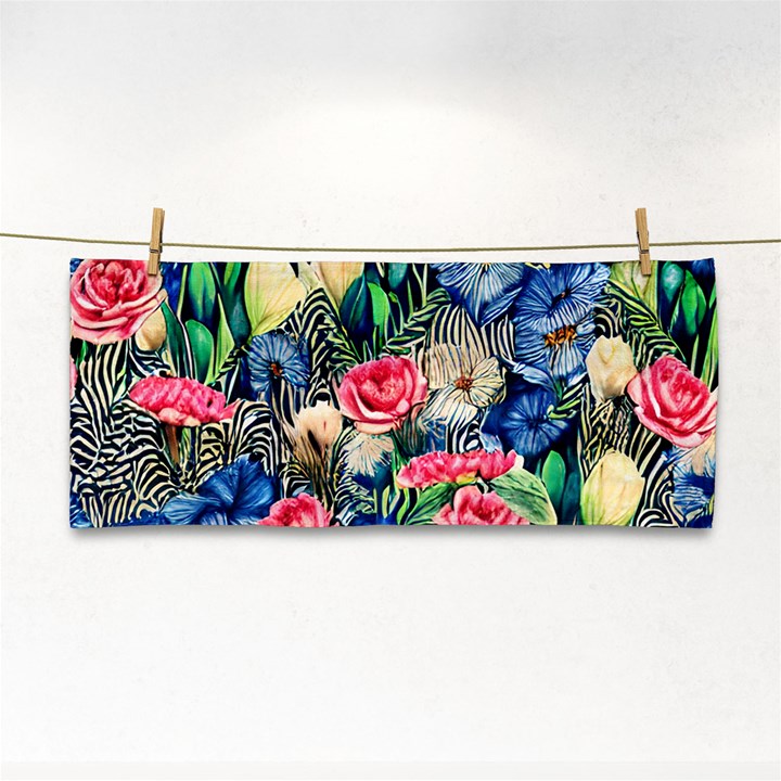 Exquisite Watercolor Flowers Hand Towel