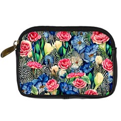 Exquisite Watercolor Flowers Digital Camera Leather Case