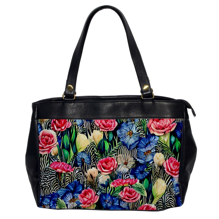 Exquisite Watercolor Flowers Oversize Office Handbag