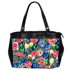 Exquisite Watercolor Flowers Oversize Office Handbag (2 Sides)