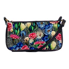 Exquisite Watercolor Flowers Shoulder Clutch Bag