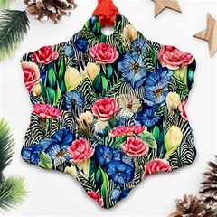 Exquisite Watercolor Flowers Snowflake Ornament (Two Sides)