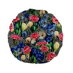 Exquisite Watercolor Flowers Standard 15  Premium Round Cushions