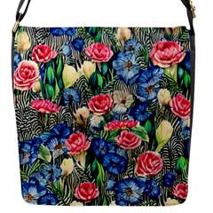 Exquisite Watercolor Flowers Flap Closure Messenger Bag (s) by GardenOfOphir