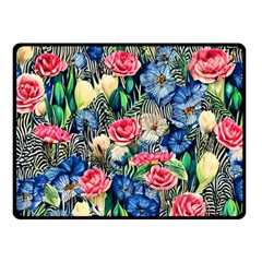 Exquisite Watercolor Flowers Fleece Blanket (Small)