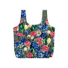 Exquisite Watercolor Flowers Full Print Recycle Bag (S)