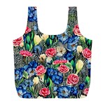 Exquisite Watercolor Flowers Full Print Recycle Bag (L) Back