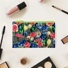 Exquisite Watercolor Flowers Cosmetic Bag (XS)