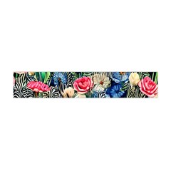 Exquisite Watercolor Flowers Premium Plush Fleece Scarf (Mini)