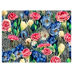 Exquisite Watercolor Flowers Premium Plush Fleece Blanket (Extra Small)