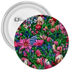 Dazzling Watercolor Flowers 3  Buttons by GardenOfOphir