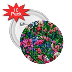 Dazzling Watercolor Flowers 2 25  Buttons (10 Pack)  by GardenOfOphir