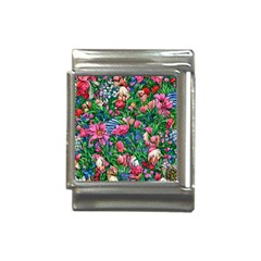 Dazzling Watercolor Flowers Italian Charm (13mm) by GardenOfOphir