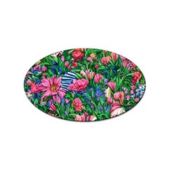 Dazzling Watercolor Flowers Sticker (oval) by GardenOfOphir