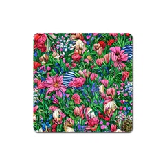 Dazzling Watercolor Flowers Square Magnet by GardenOfOphir