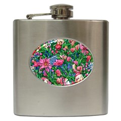 Dazzling Watercolor Flowers Hip Flask (6 Oz) by GardenOfOphir