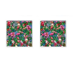 Dazzling Watercolor Flowers Cufflinks (square) by GardenOfOphir