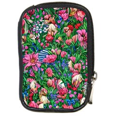 Dazzling Watercolor Flowers Compact Camera Leather Case by GardenOfOphir