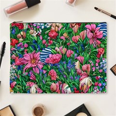 Dazzling Watercolor Flowers Cosmetic Bag (xl) by GardenOfOphir